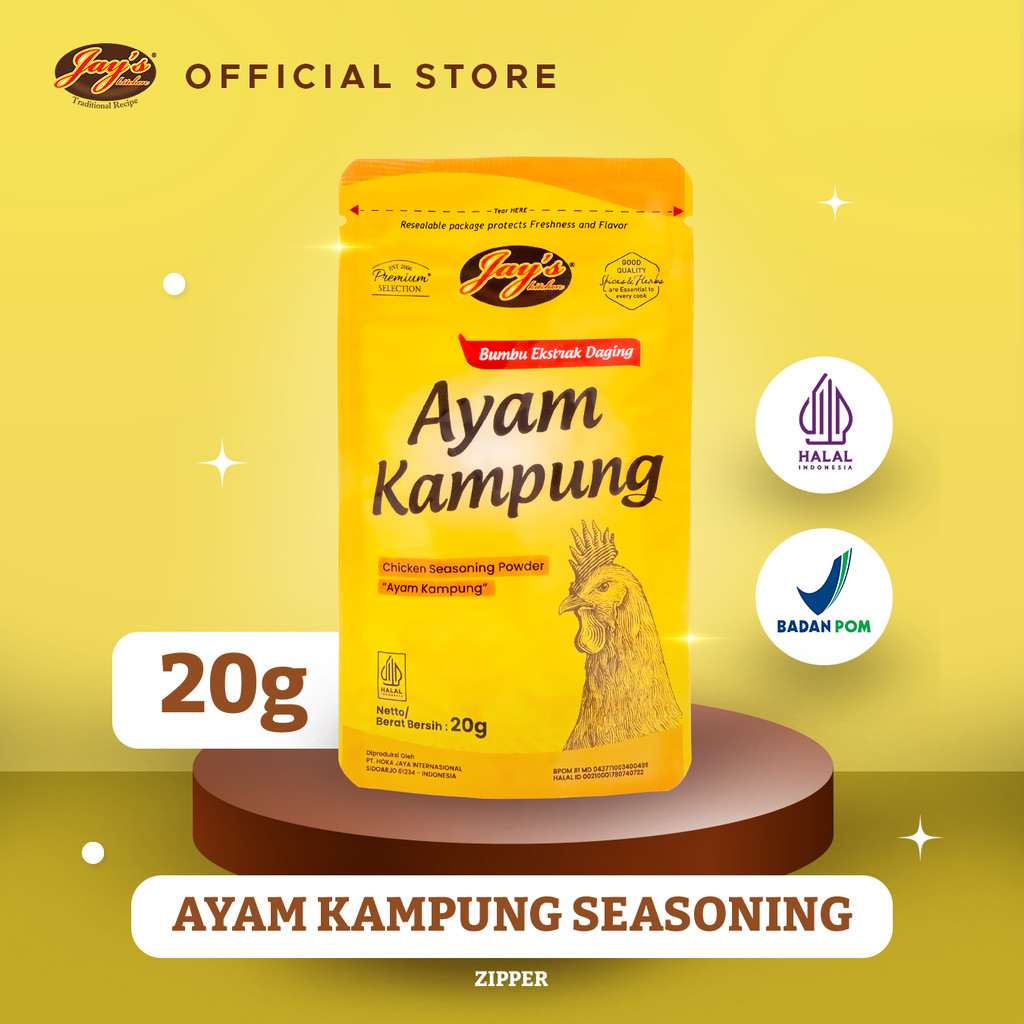 

Jay's Kitchen Chicken Stock Powder Ayam Kampung Zipper 20 GR
