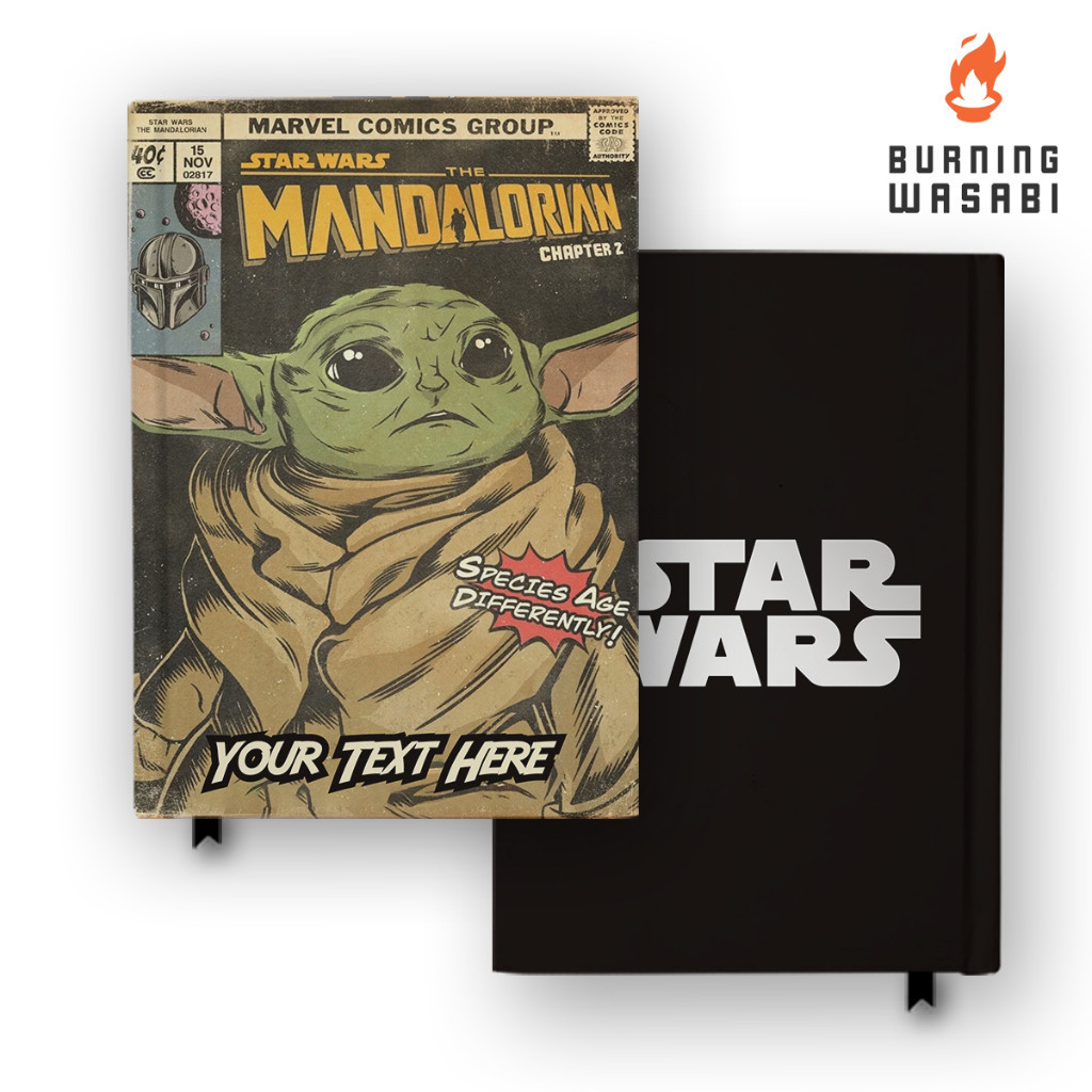 

Notebook Buku Star Wars Baby Yoda Mandalorian 4 Hardcover Agenda Custom Nama DIary Jurnal Agenda