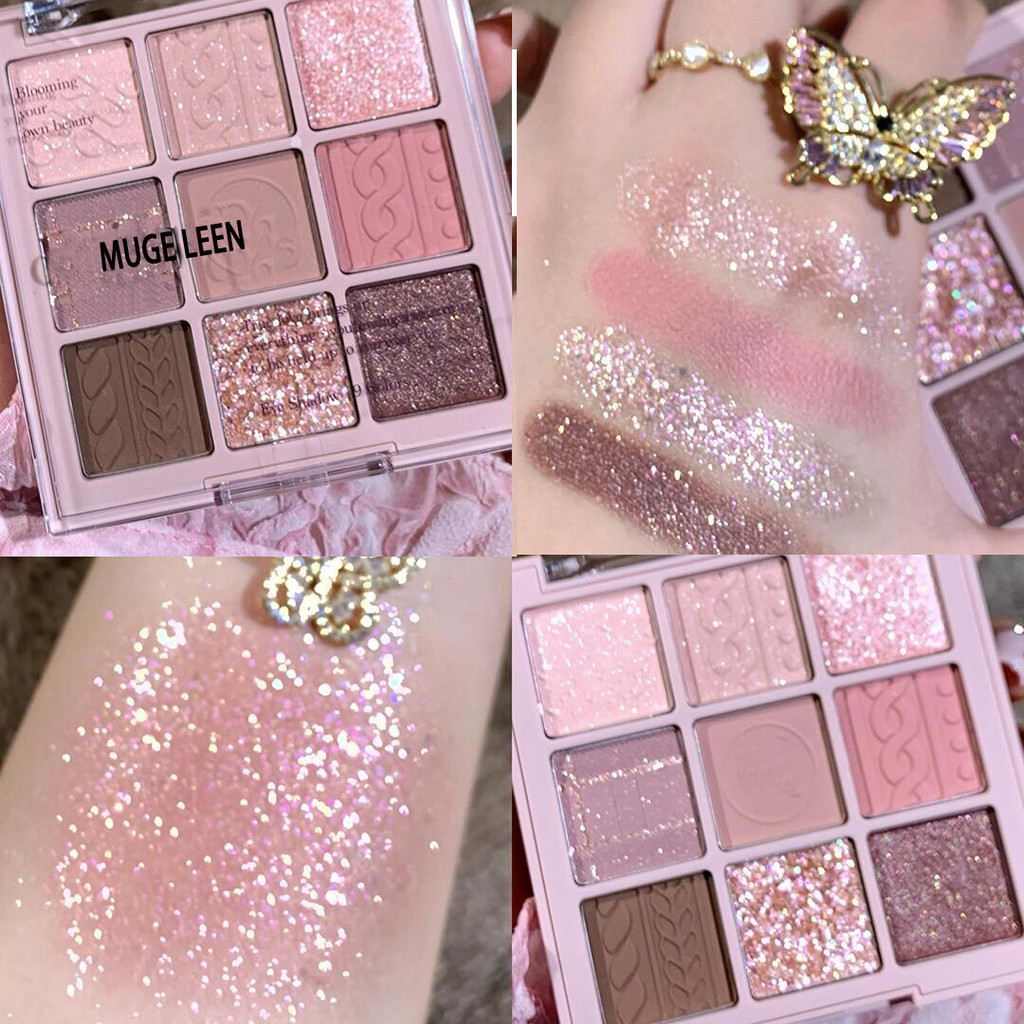 Unimese Muge Leen 9 Warna Eyeshadow Waterproof Tahan Air Perona Mata Palet Untuk Harian