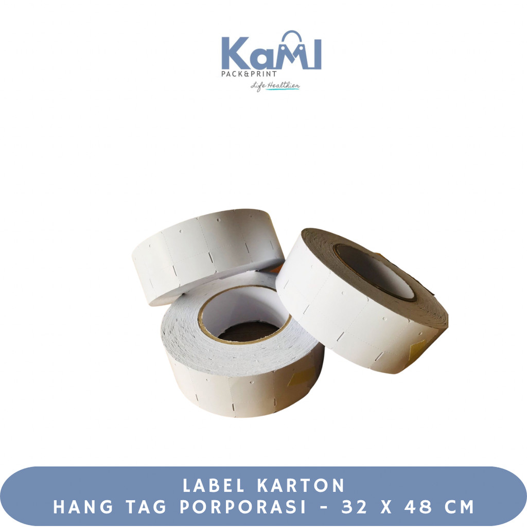 

Label karton hang tag isi 1.700 pcs dengan lipatan porporasi 32x48mm