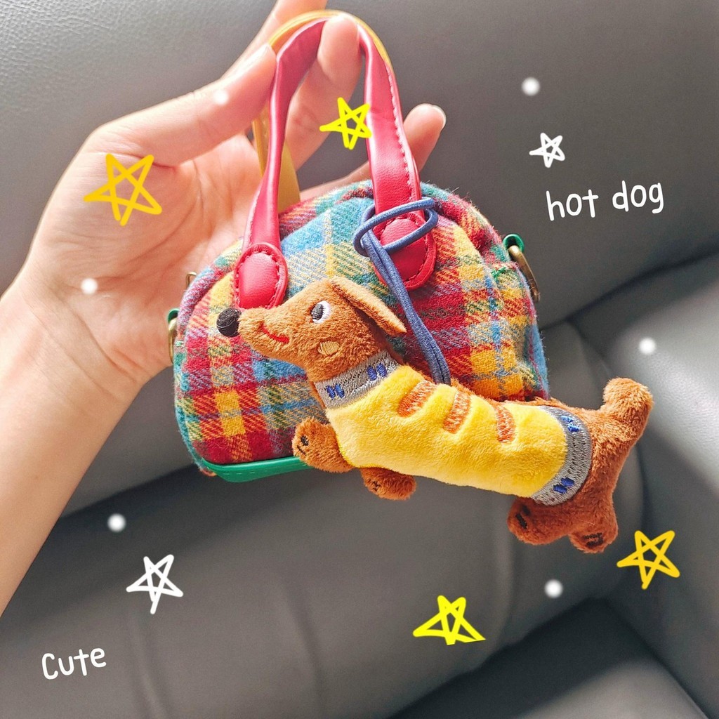 Ready-Kartun kreatif dachshund Anjing gantungan kuncipremium gantungan tas boneka key chain