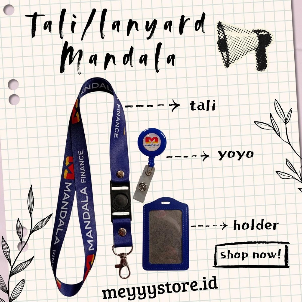 

READYYY Tali Gantungan ID CARD / Lanyard MANDALA FINANCE [STOCK MELIMPAH] Termurahhh Harga Grosir!