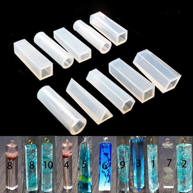 

1pcs necklace pendant Silicone Mold for jewelry Resin square cylinder jewelry making tool UV epoxy resin molds