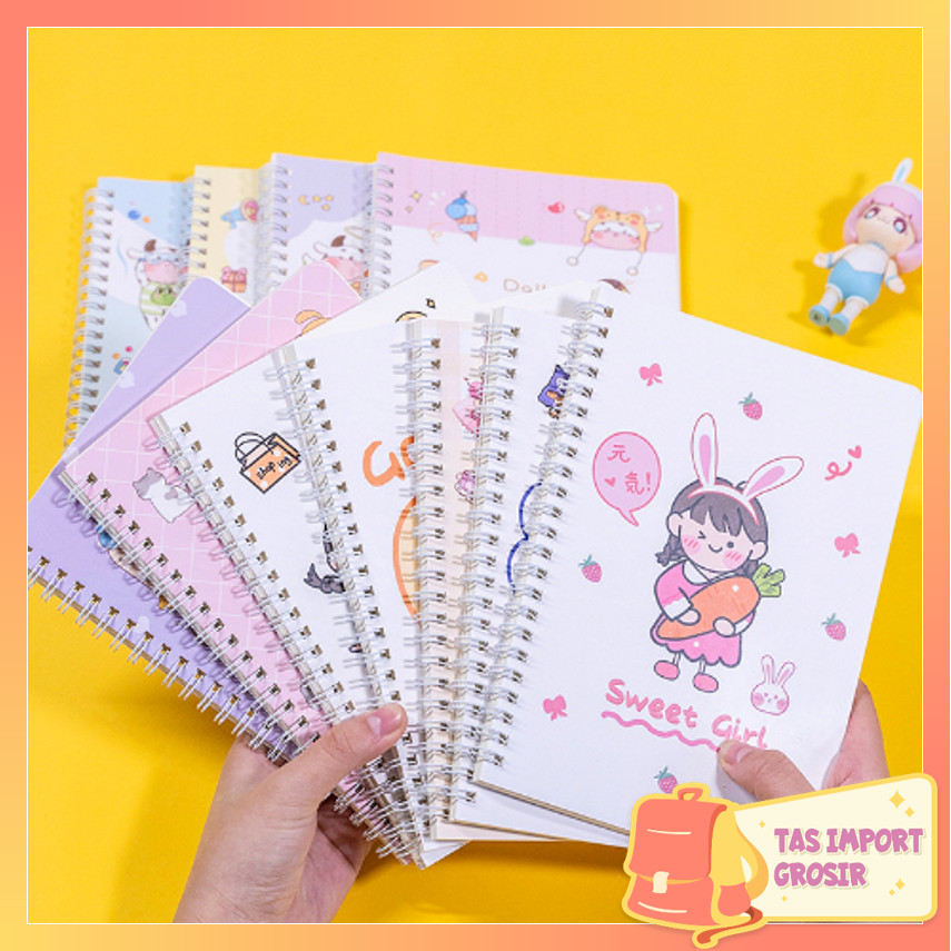 

Tas Import - S5908 Notebook Ring Motif Random A5 / Buku Tulis Sekolah Isi 60 Lembar / Buku Catatan / Buku Diary / Buku Tulis Random