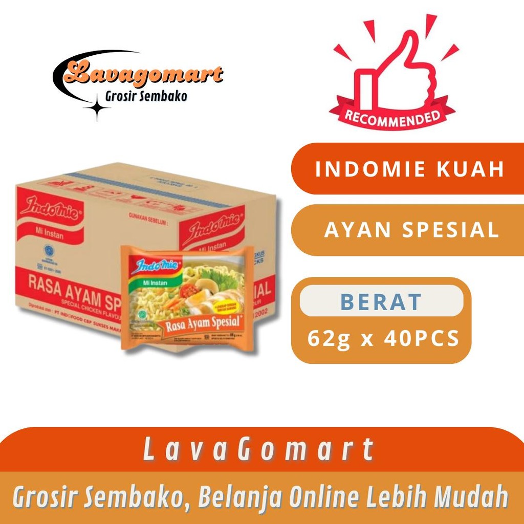 

INDOMIE KUAH AYAM SPESIAL 62g - 1 DUS - LAVAGOMART- BANDUNG