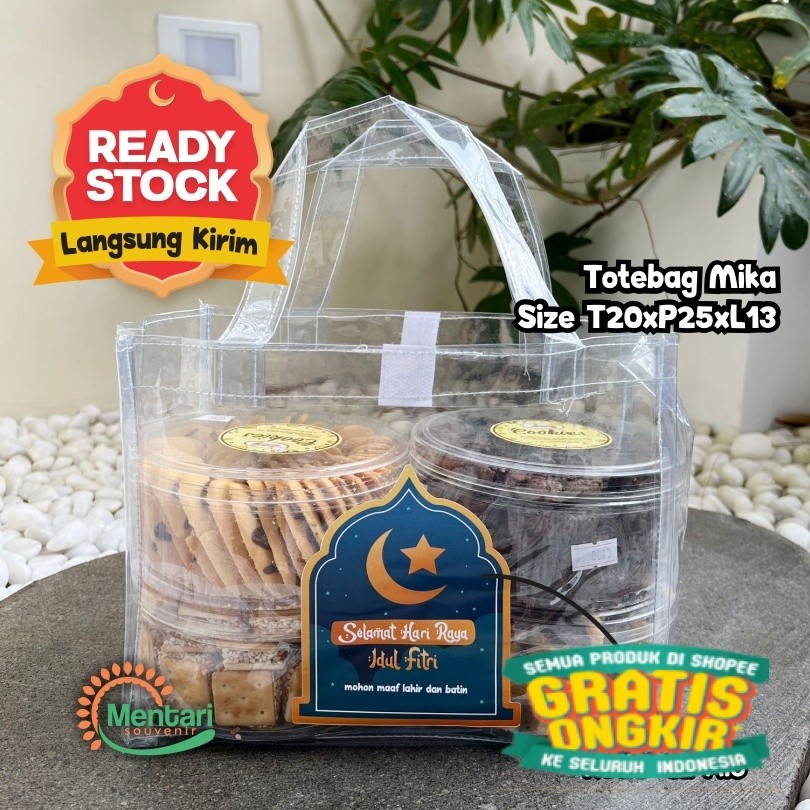 

(20x25x13 0.25) Tas Mika Transparan Souvenir Lebaran Idul Fitri Goodybag Parcel Bingkisan Hari Raya Ready Stock dan Custom/ New kado