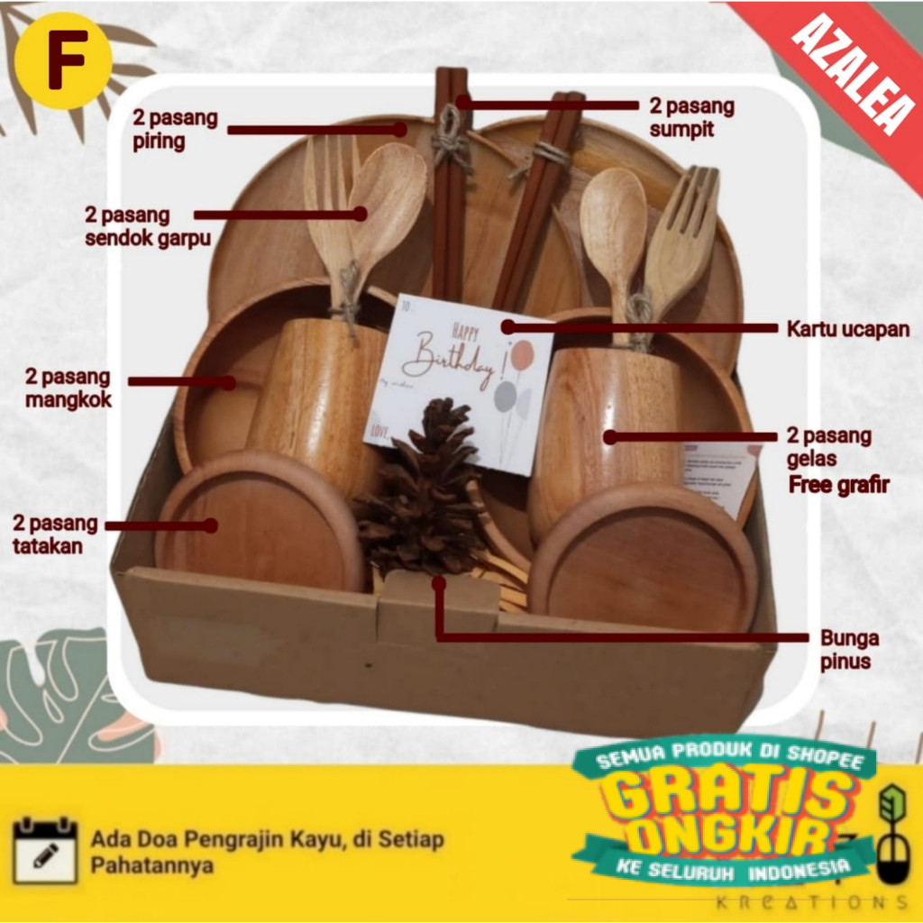 

Hampers Kado Unik Pernikahan Wedding Spesial - Peralatan Dapur Kayu/ New kado