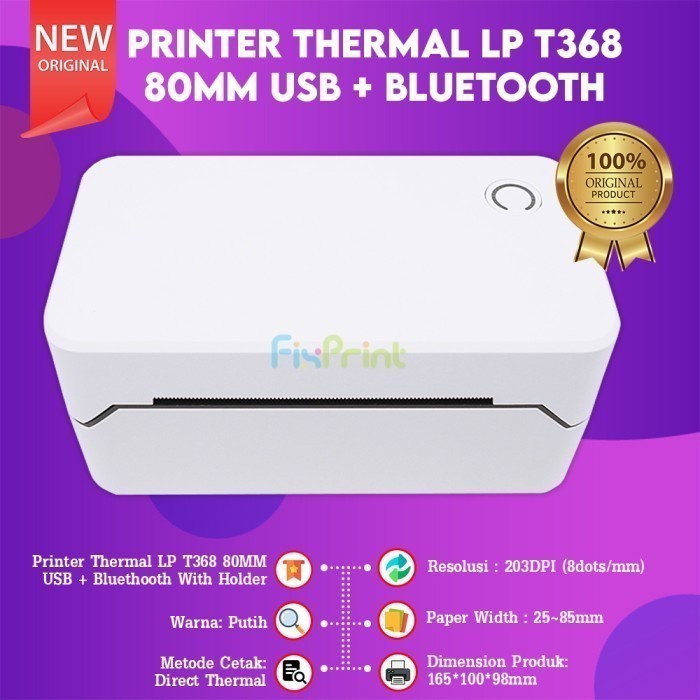 FixPrint Printer Thermal 80mm 100mm Bluetooth MP-80UBX Auto Cutter Resi Struk Print Label Stiker Pen