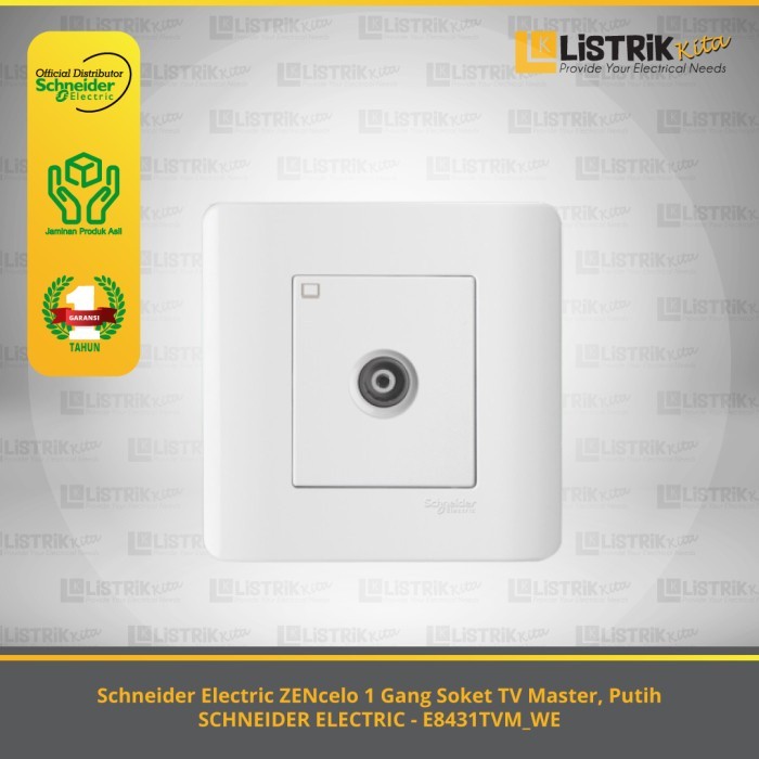 TV SOCKET MASTER 1 GANG KOTAK KONTAK ZENCELO SCHNEIDER ELECTRIC/CLIPSAL - WHITE & SILVER BRONZE