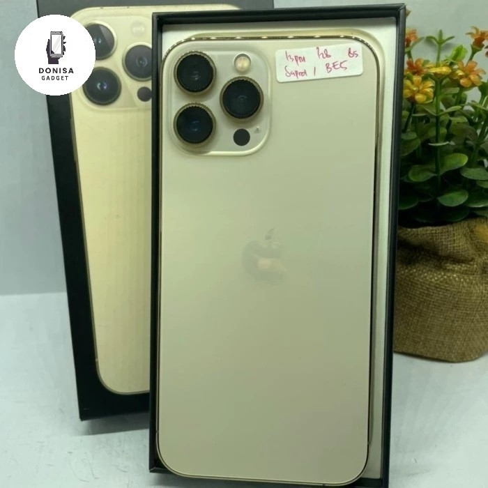 IP 13 Pro Max 128GB - Resmi Ibox - Fullset Second - Gold