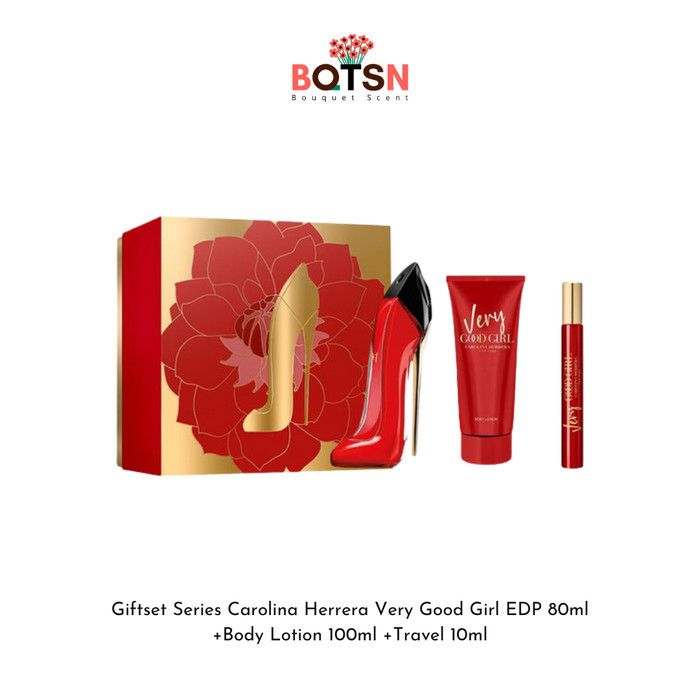 Giftset Series Carolina Herrera Very Good Girl EDP 80ml +Body Lotion 100ml +Travel 10ml