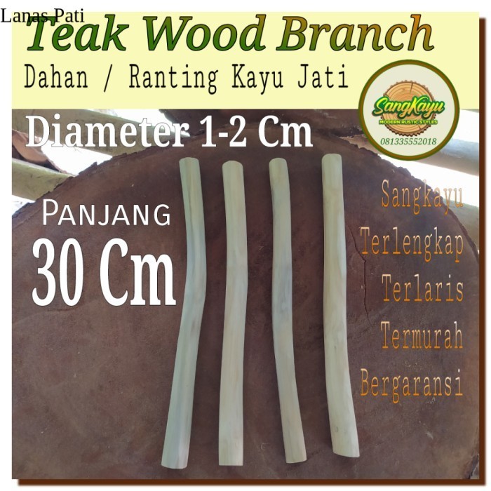 

Teak wood branch 30 cm macrame dahan ranting kayu jati bahan kerajinan - AMPLAS HALUS XD2