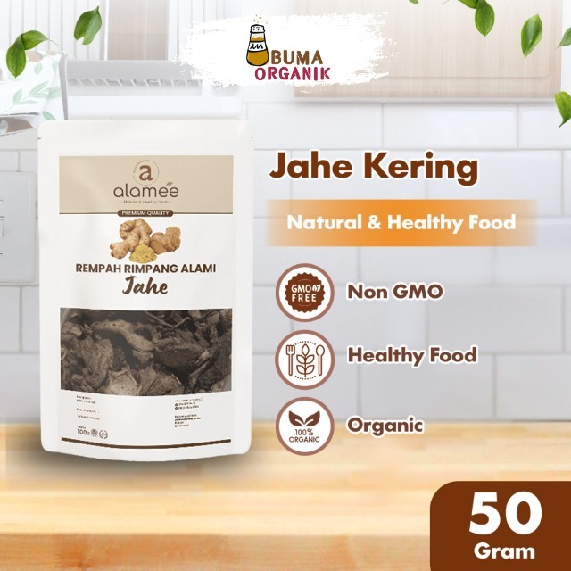 

ALAMEE Jahe Kering Iris Dried Ginger Rempah Rimpang Organik Alami Bumbu Masakan Masak Organic 50g BUMA