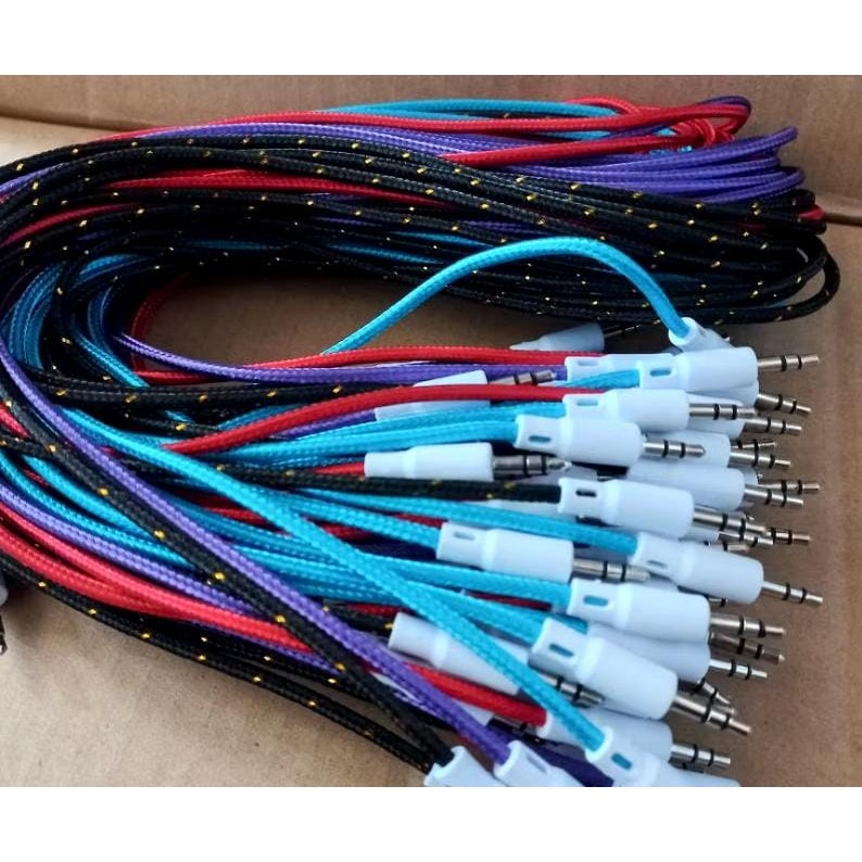 Kabel AUX Audio Panjang 1 meter Jack Hp / komputer ke speaker