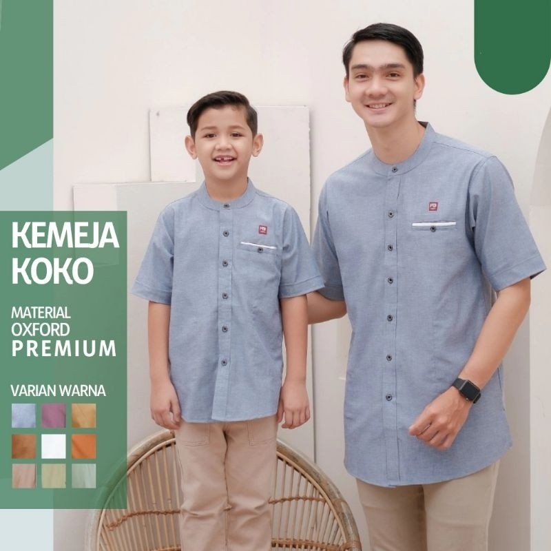 FD Couple Ibrahim Ismail Baju Hem Kemeja Koko Hari Raya Id Couple Atasan Fashion Muslim Ayah Dan Ana