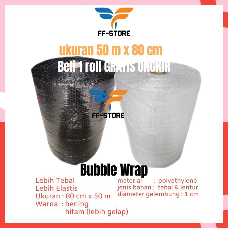 

[Instant] [50Mx80Cm] Bubble Wrap Roll 80Cm x 50 meter Bubble Wrap Bening Plastik Buble Wrap Bubble Wrap Hitam
