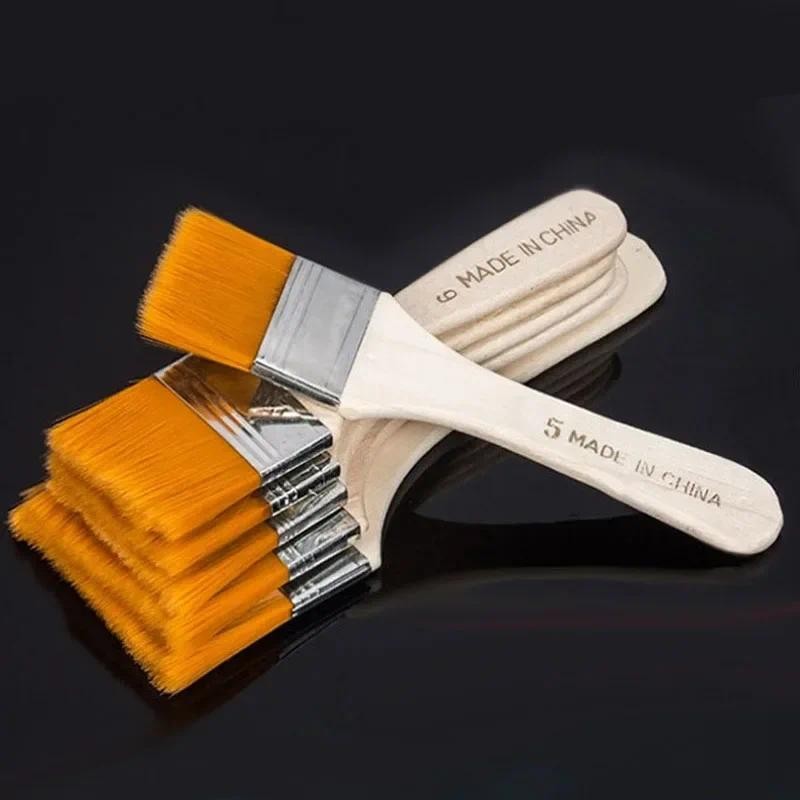 

1-12pcs Nylon Hair Paint Brush Oil Watercolor Water Powder Propylene Acrylic Different Size Brushes School Art Supplies