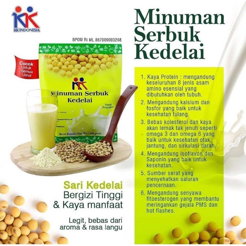 

pekanbaru / Promo Minuman Serbuk Kedelai KK Soya Bean Bernutrisi Kaya Protein (400 gr)