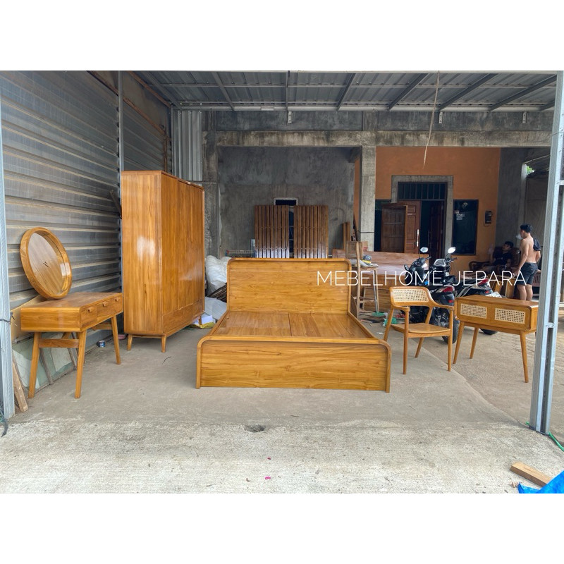 set kamar minimalis kayu jati,set kamar kayu jati termurah,