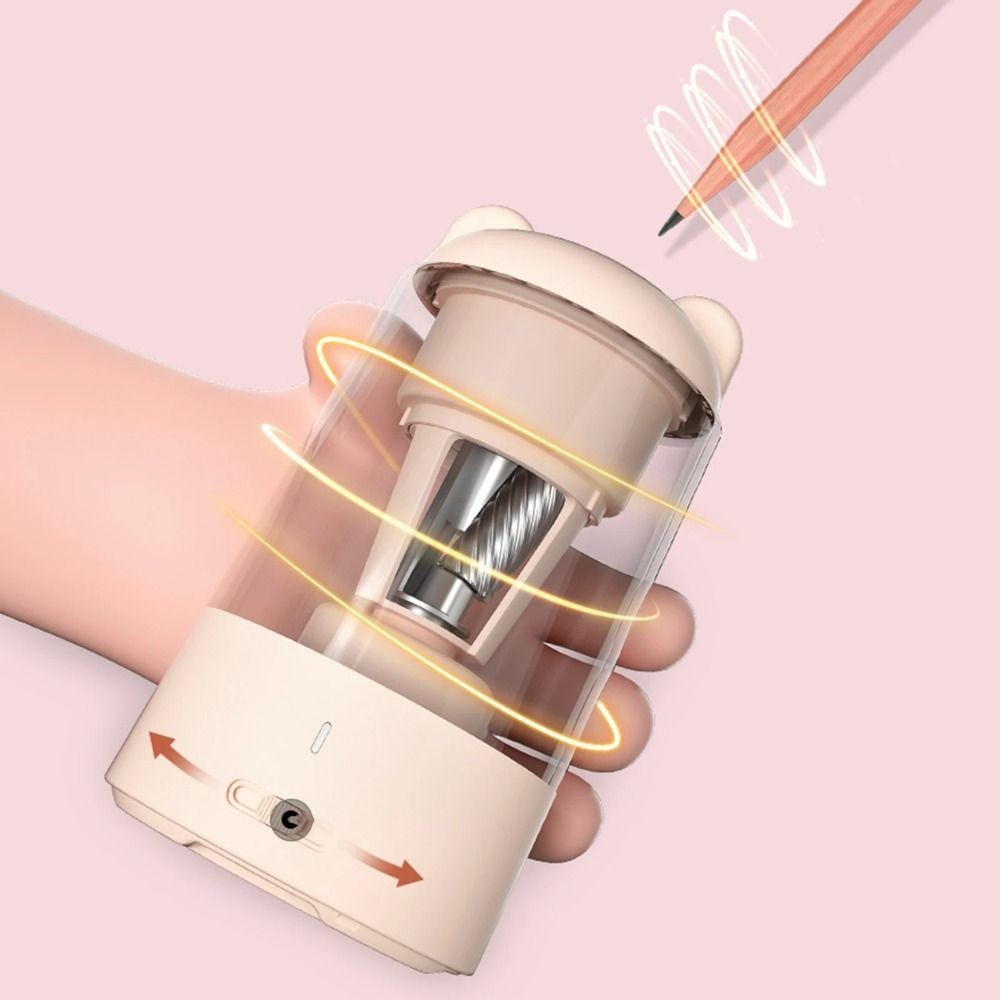 

Fast Sharpen Electric Pencil Sharpener Fully Automatic Portable Colored Pencil Sharpener Auto Stop for 6mm-8mm Wood Pencils