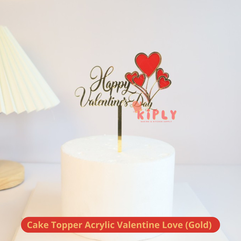 

Cake Topper Acrylic Valentine Love (Gold)/Cake Topper Valentine Acrylic/Topper Cake Valentine Dekorasi Kue