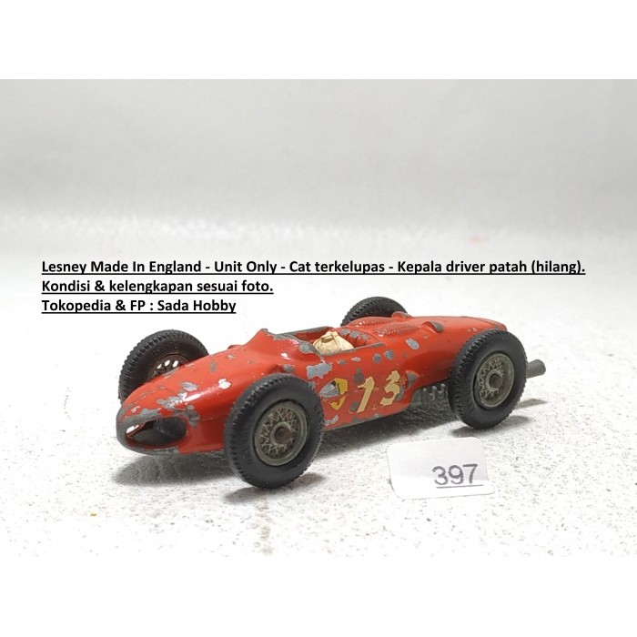 Vintage Matchbox Lesney F1 Ferrari Merah England Unit Only Minus