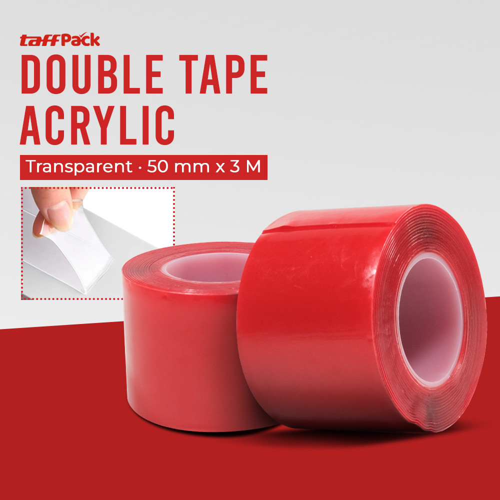 

TaffPACK Perekat Double Tape Acrylic Adhesive Transparent Sticker 50mmx3M - J4702