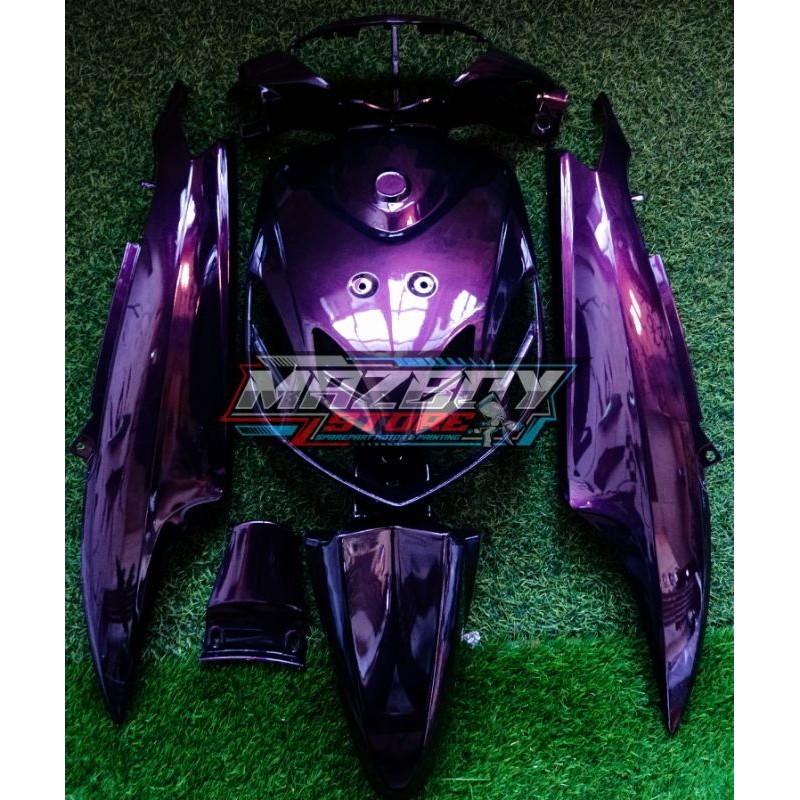 BODY HALUS MIO SMILE / MIO SPORTY HITAM LEMBAYUNG UNGU - FULL SET BODY HALUS MIO HITAM LEMBAYUNG - f