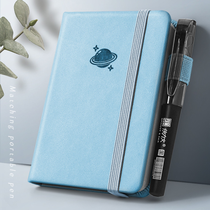 

A7 Mini Notebook Strap Notepad Elastic Band Pocket Small Book Student Book Keeping Hand School Office Supplies Back To School