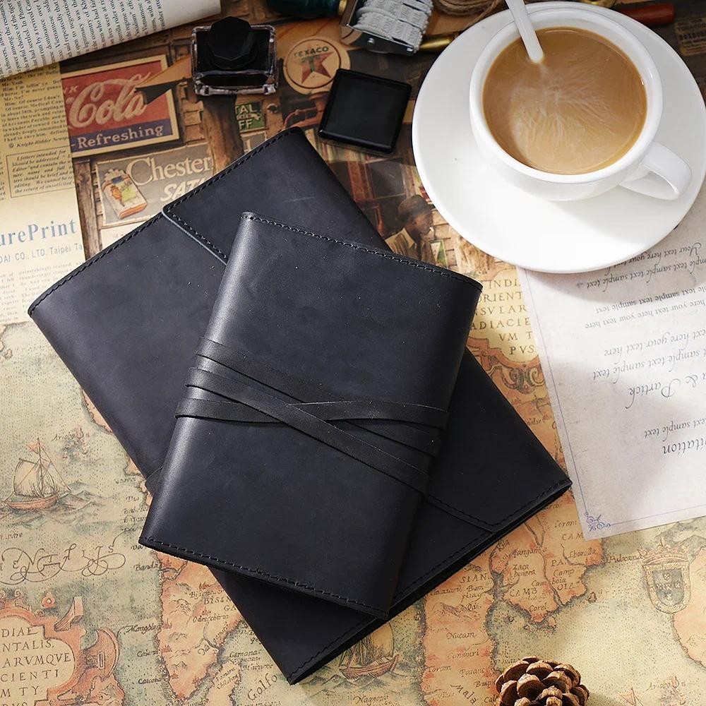 

Genuine Crazy Horse Leather Vintage Notebook Planner Book Cover A6 Size For MD Diary Original Journal Drawing Sketchbook Agenda