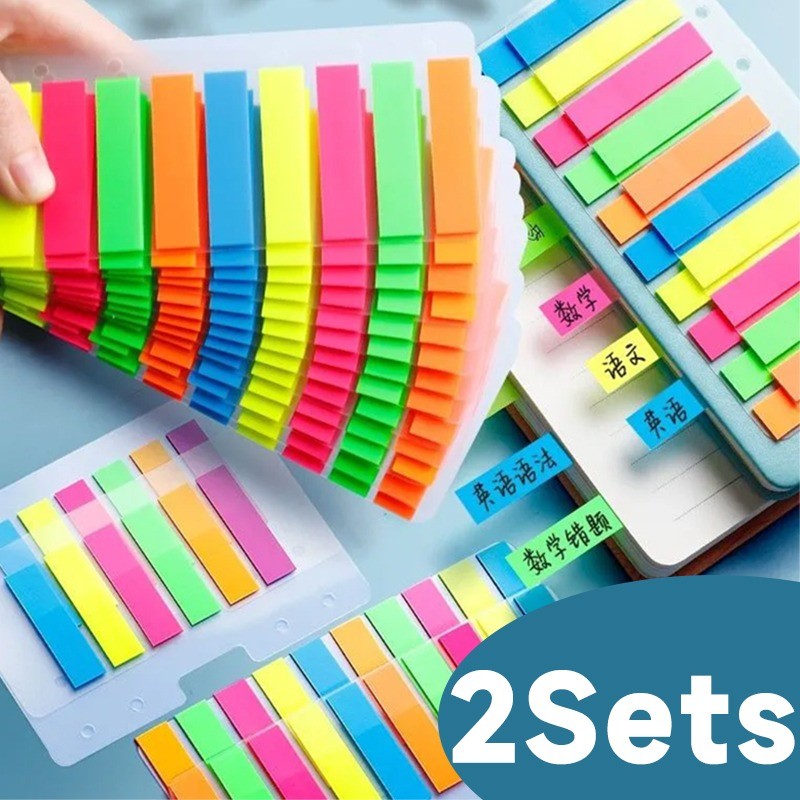 

2-1Sets Candy Color Transparent Sticky Notes Memo Pad Notes Index Self -Adhesive Tabs Sticker Stationery School Office Supplies
