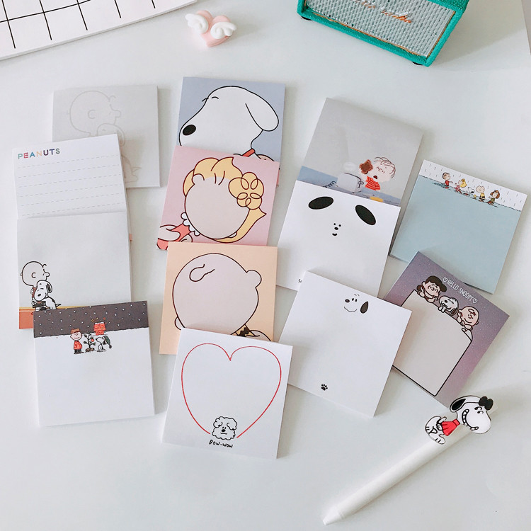

50 Sheets Snoopy Sticky Notes Cartoon Bookmark Marker Memo Sticker Paper Anime Office School Student Supplies Stationery Gift