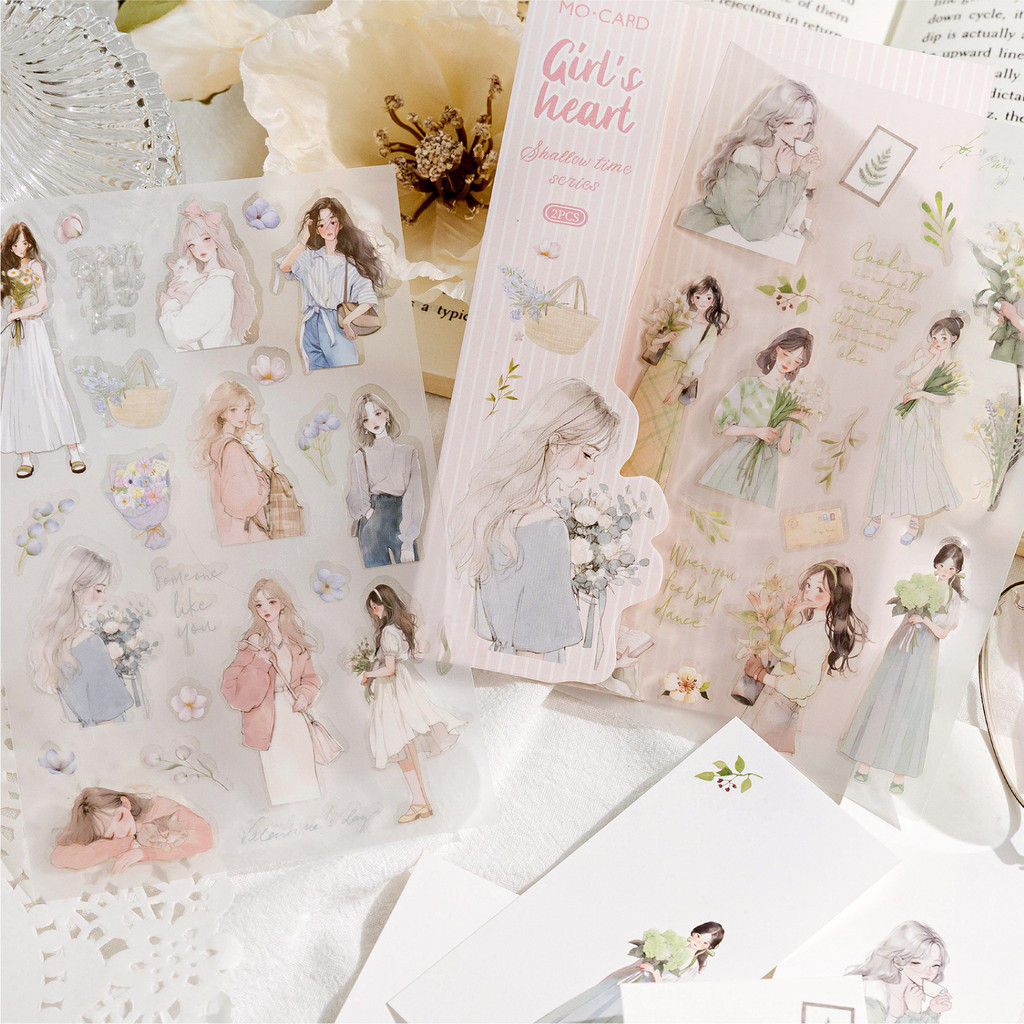 

2pcs/lot Kawaii Stationery Stickers superficial time Junk journaling stickers Planner Decorative Mobile Scrapbooking Supplies