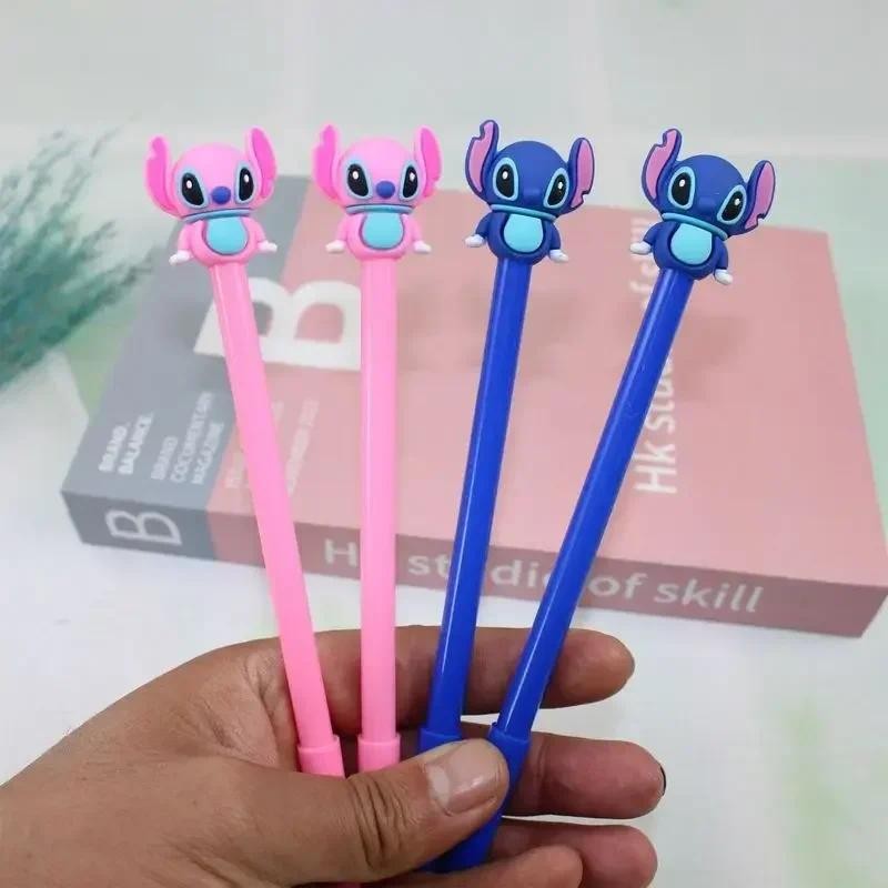 

Disney Cartoon Gel Pen 12-48pcs Kawaii Stitch Students Stationery Write Tool 0.5 Black Blue School Pens Children Birthday Gifts