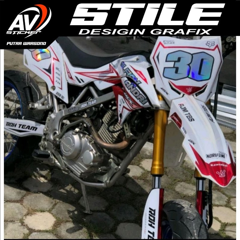 Decal D tracker kombin merah metalik+ hologram bebas rikues