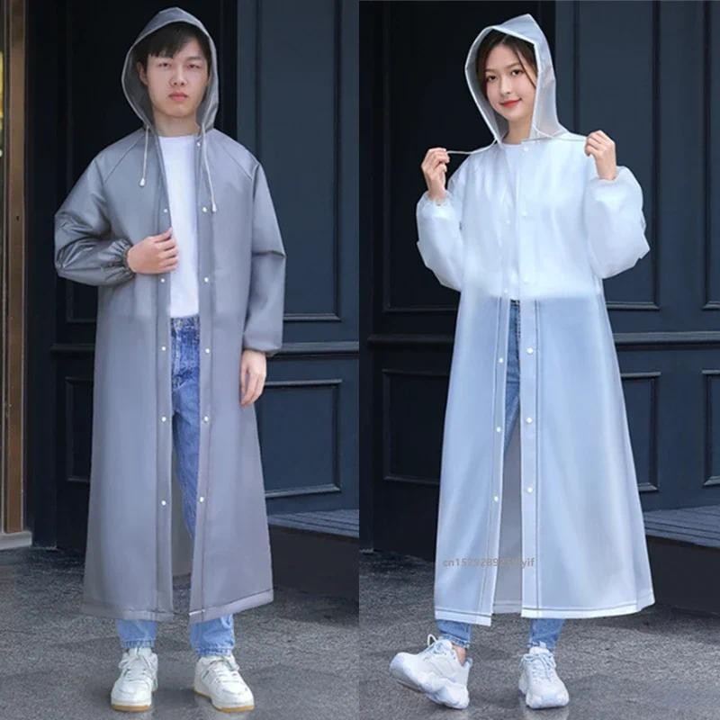 

Adult Long Raincoats EVA Waterproof Rain Coat for Men Women Travel Hooded Rain Poncho For Fishing Camping Children's Raincoat