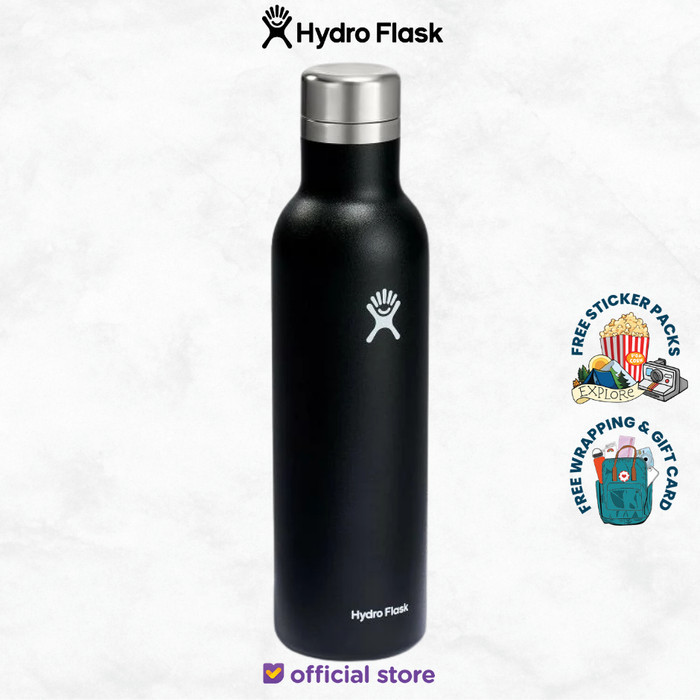 Botol Wine Stainless Steel Hydro Flask Ceramic Wine Bottle 25 oz / 750 ml Black
