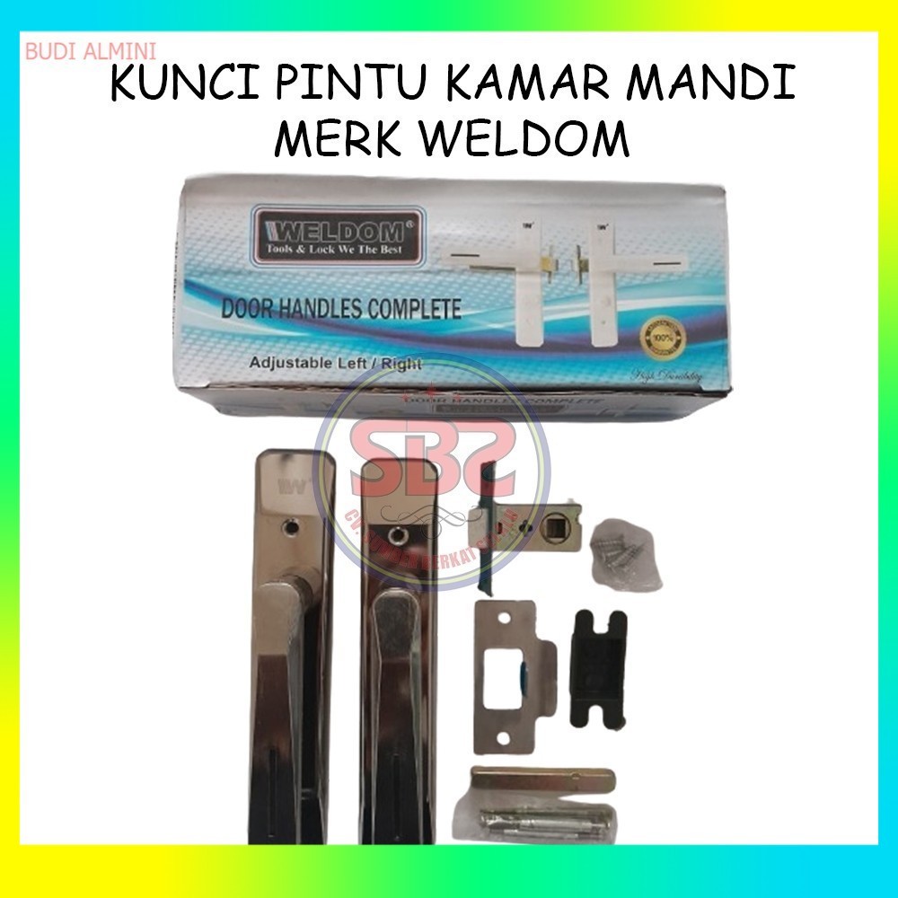 WELDOM KUNCI PINTU WC / KAMAR MANDI - HANDLE GAGANG KUNCI PINTU KAMAR MANDI TOILET WELDOM - CHROME