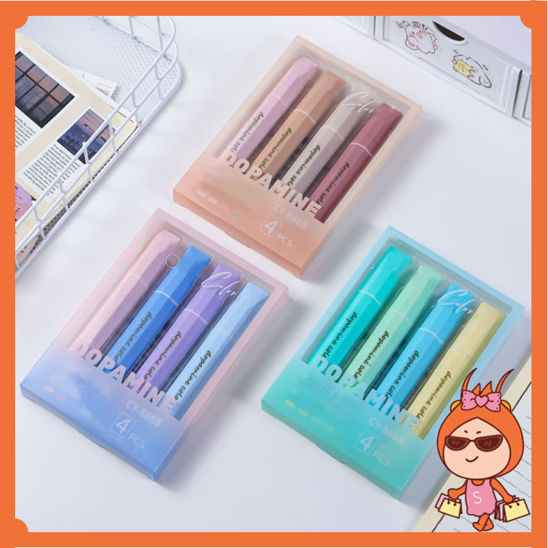 

Reseller Welcome - S6588 Stabilo Warna Lembut 4 Pcs / Penanda Teks Macaron Aesthetic