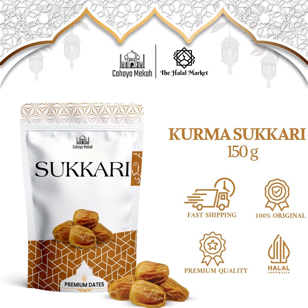 

Cahaya Mekah Kurma Sukkari 150 Gram Premium Lembut Manis Legit Original High Quality