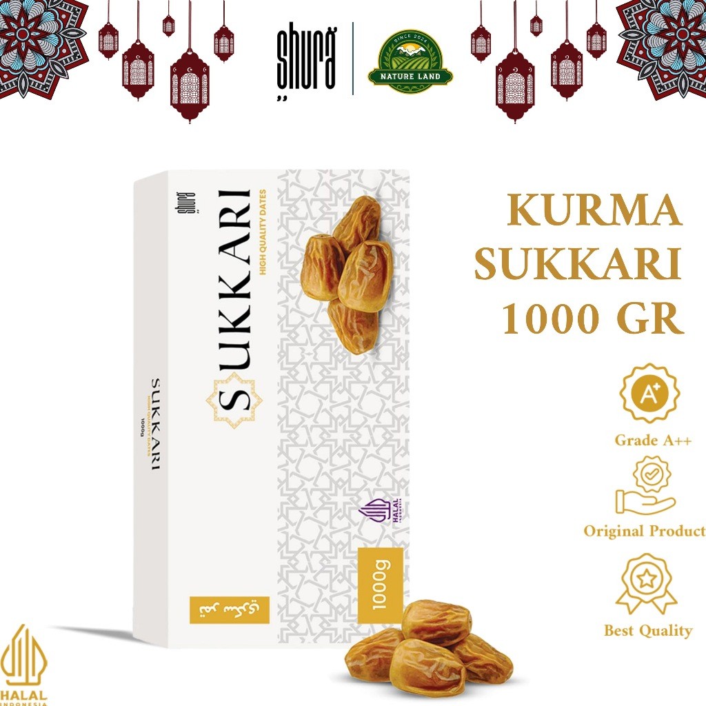 

Shura Kurma Sukkari Dates Box 1kg Premium Original