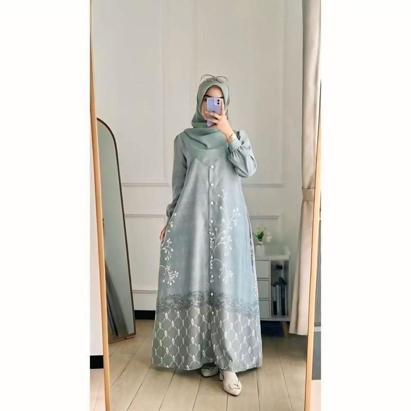Gamis Silk Dress Maxmara Premium Bahan Adem / Gamis Silk Motif Gamis Dress Lebaran 2025 PROMO