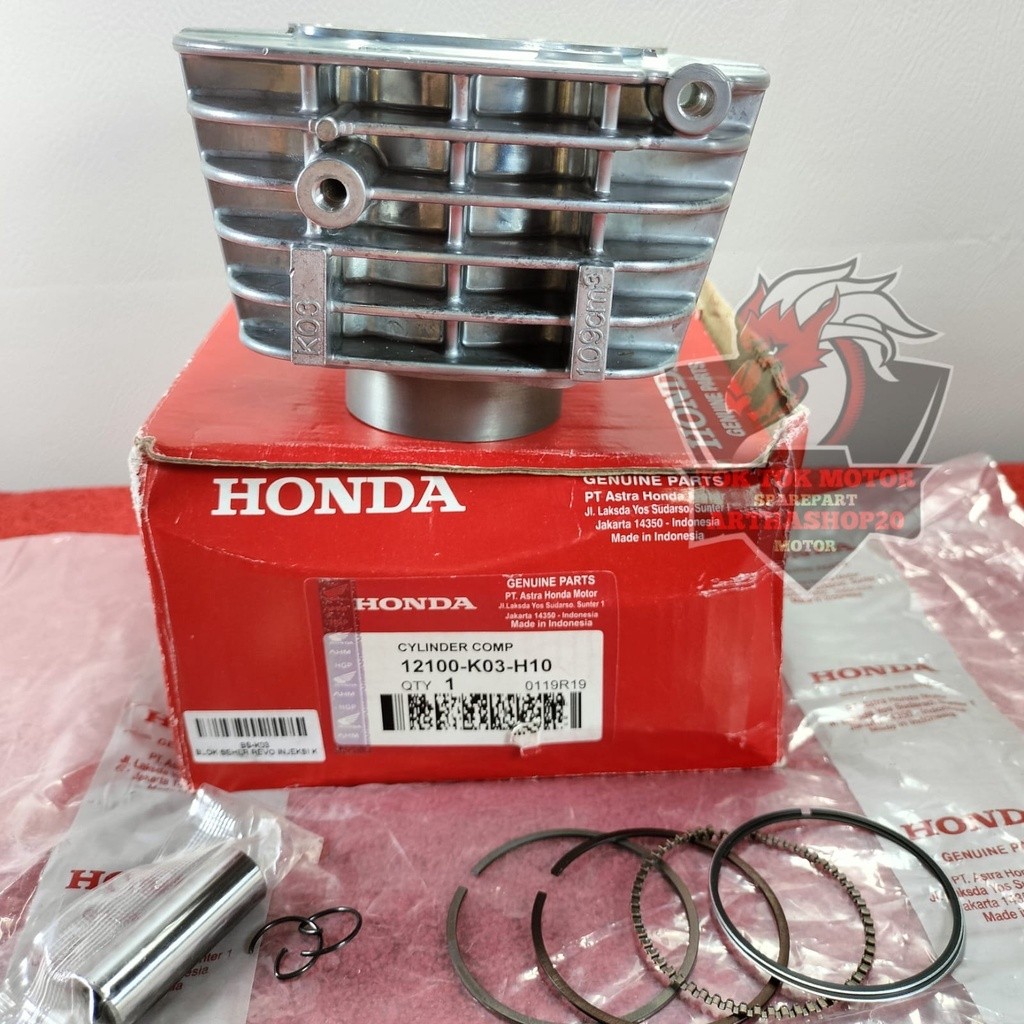 BLOK + PISTON ASLI ORIGINAL HONDA AHM K03 REVO ABS FI INJEKSI , REVO FIT FI INJEKSI , REVO 110 FI