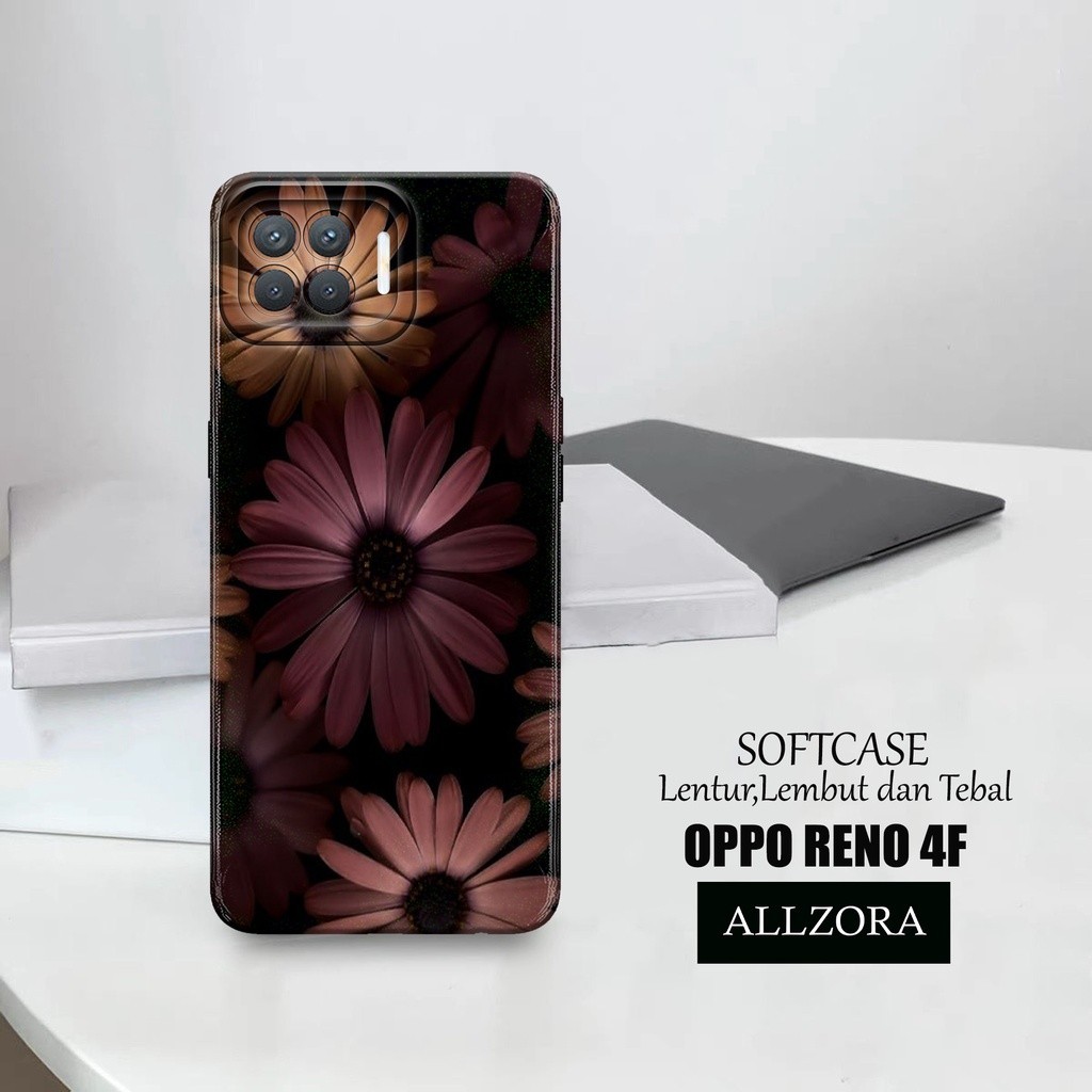 Case Hp Oppo Reno 4F - [ BUNGA ] Casing Oppo Reno 4F Terbaru - Kesing Hp Oppo Reno 4F - Silikon Oppo