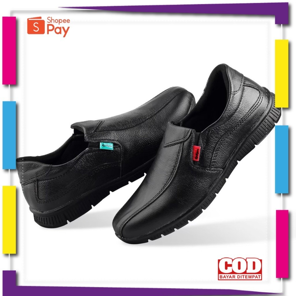 UKURAN SIZE 37 38 39 40 41 42 43 44 45 / KICKERS - SEPATU PANTOFEL PRIA KICKERS KULIT SAPI ASLI 100%