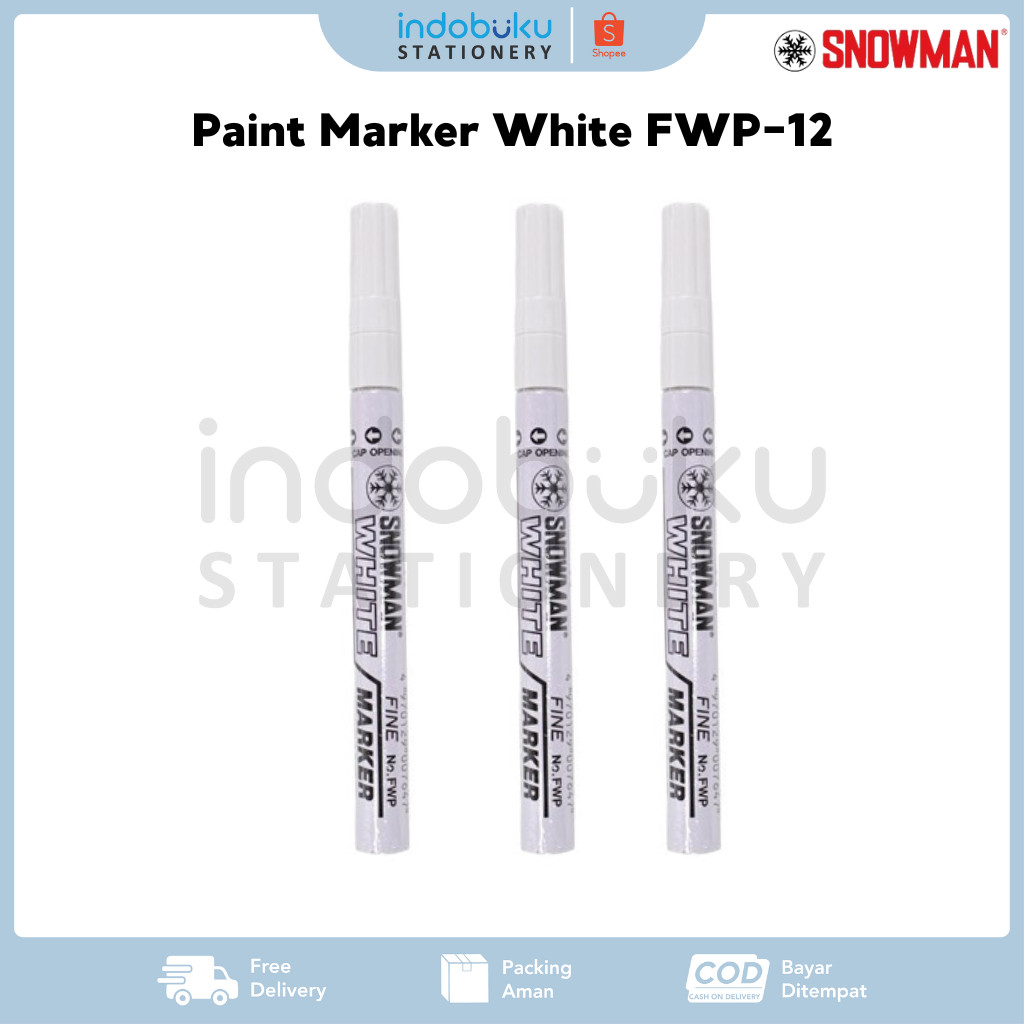Paint Marker White Snowman FWP-12 / Spidol Putih Kecil Snowman FWP-12
