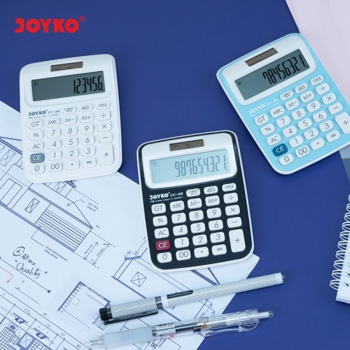 

Joyko Calculator CC-32 / Kalkulator 12 Digits / Check Correct Murah - Blue