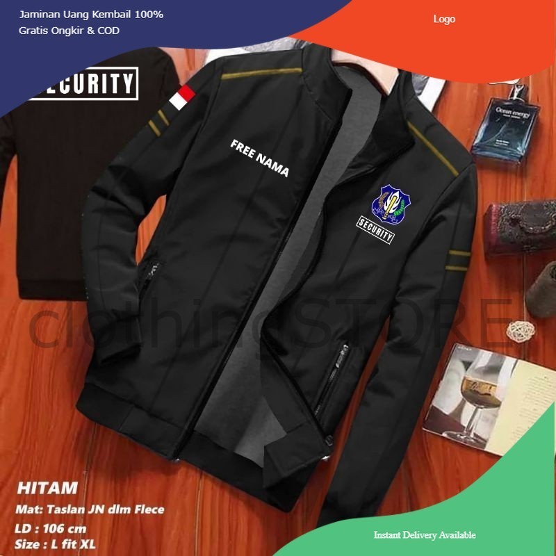 JAKET SECURITY SATPAM SABLON KEREN FREE NAMA MODEL TERBARU 2024