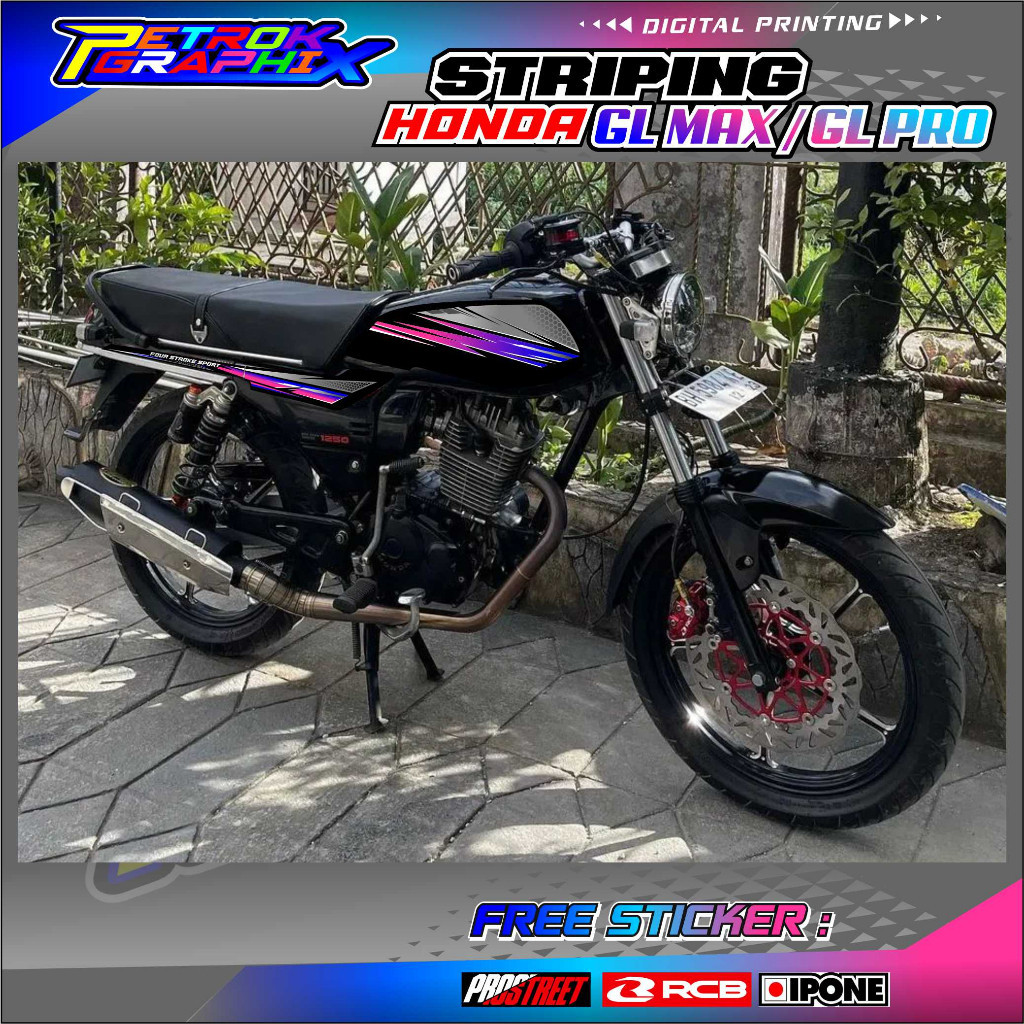 STRIPING VARIASI GL PRO - GL MAX / STICKER LIST VARIASI MOTOR HONDA GL PRO GL MAX