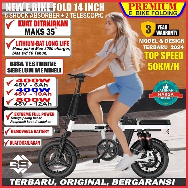 ELECTRIC BIKE SEPEDA LISTRIK ANAK / SEPEDA LISTRIK LIPAT 14 INCH 